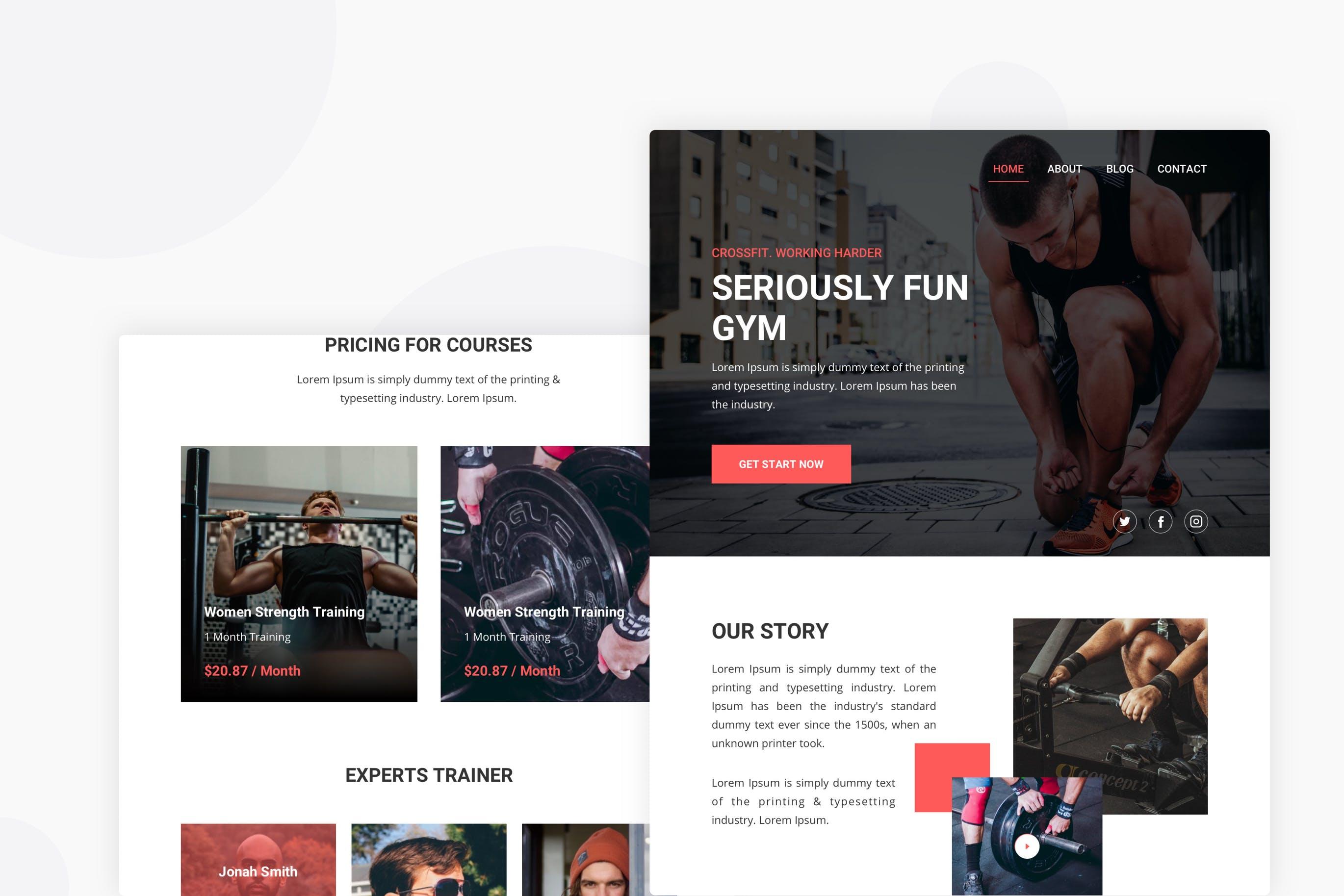 运动健身网站EDM推广邮件设计模板 Fitness Banners – Email Newsletter