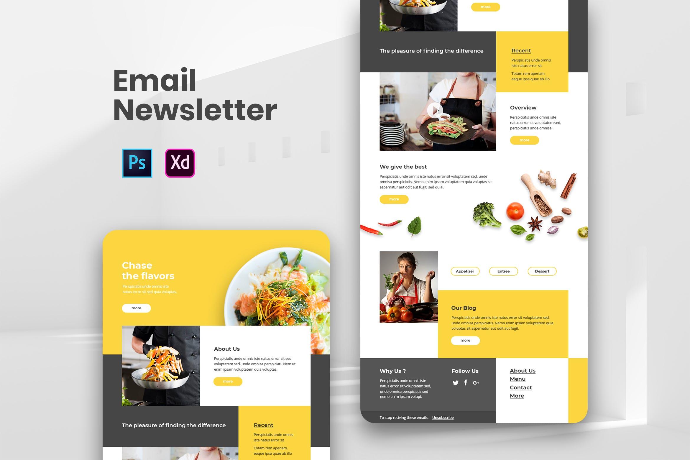 美食烹饪培训网站EDM推广邮件模板 Resto Email Newsletter