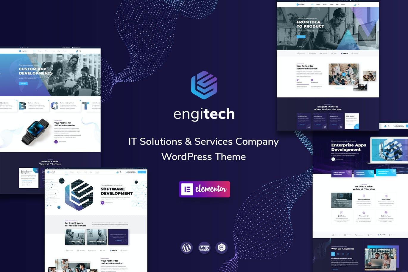 商务IT服务网站设计WordPress主题插件 Engitech – IT Solutions & Services WordPress Theme
