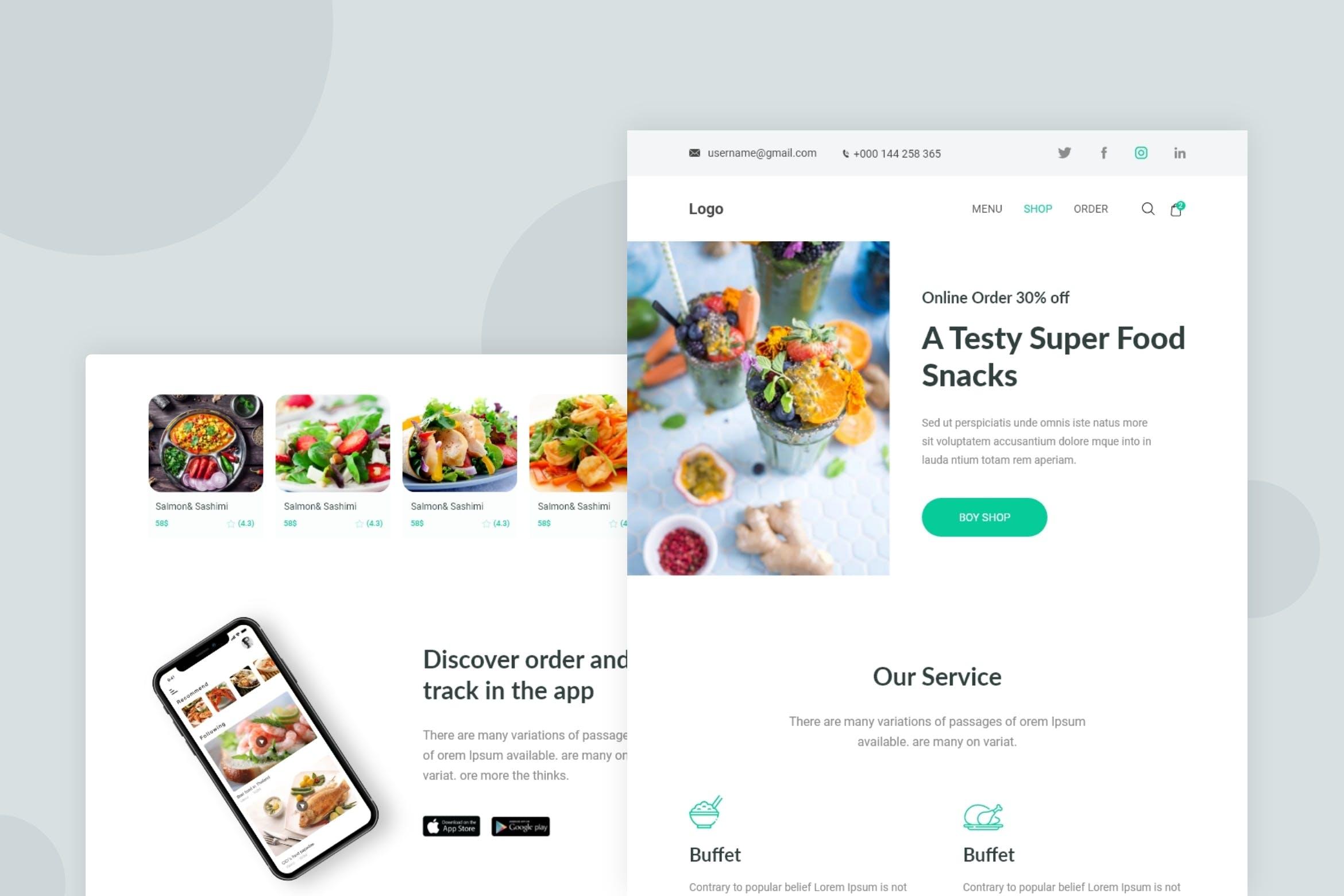 美食商店营销推广EDM邮件模板  Food Banners – Email Newsletter