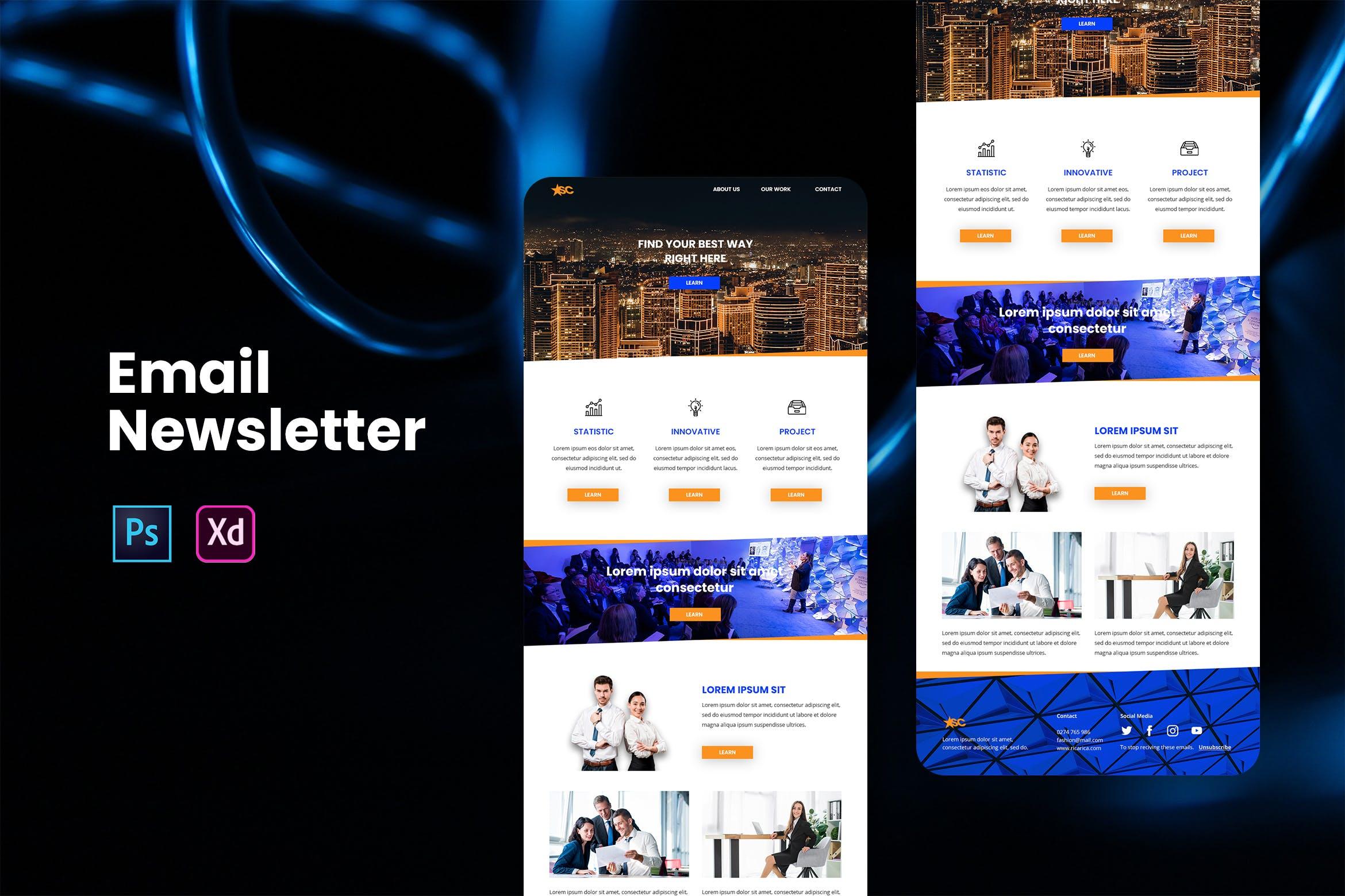 商业服务网站营销EDM邮件模板  Business Email Newsletter