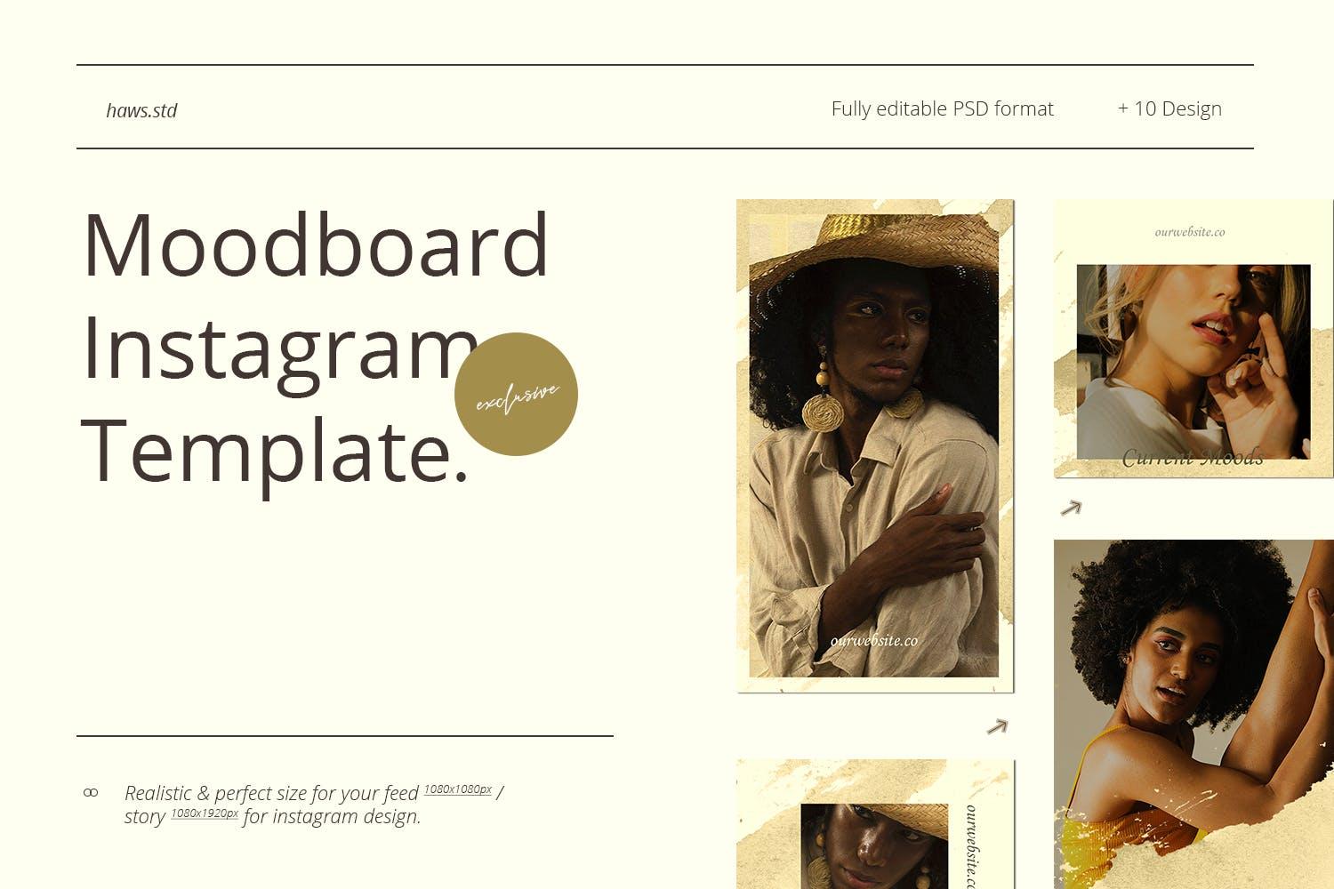 Instagram社交媒体情绪板设计模板v64 Moodboard Instagram Template