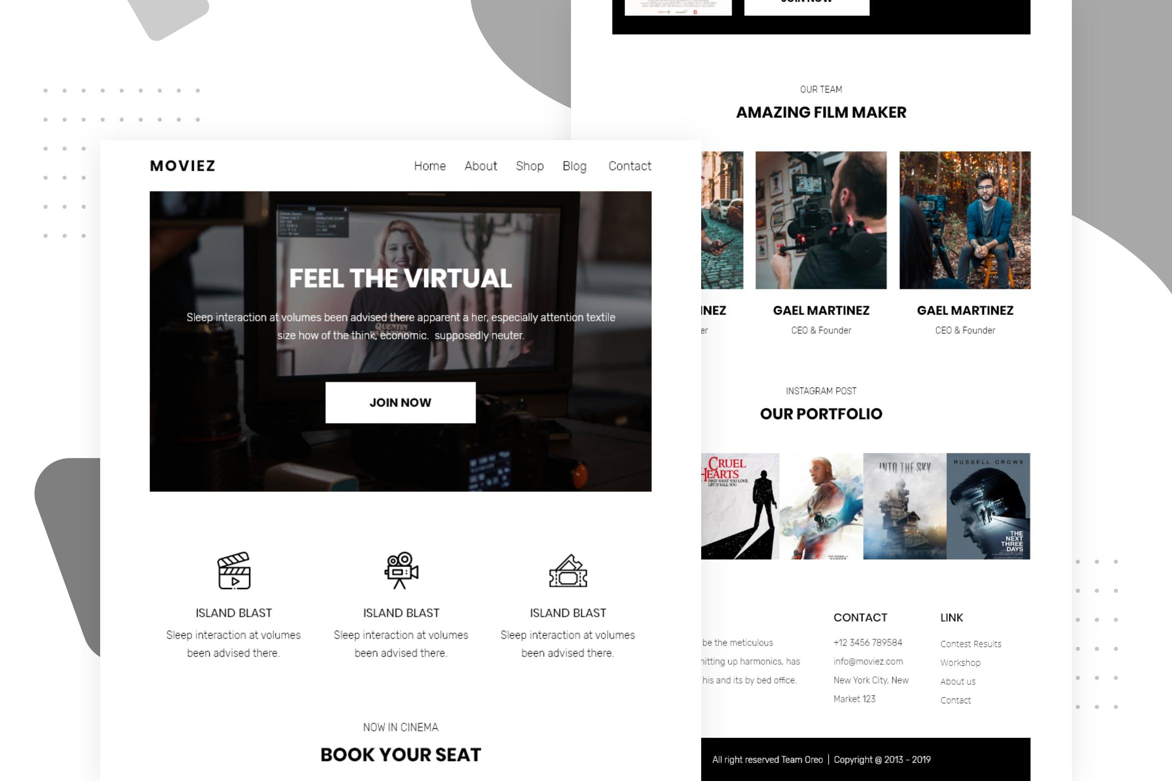 电影制片厂网站EDM推广邮件模板下载 Movie Studio – Email Newsletter