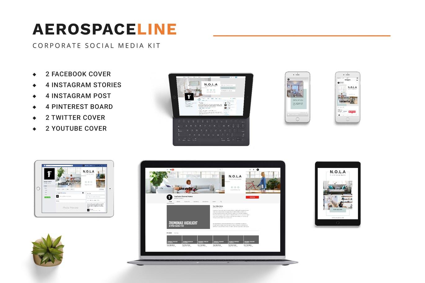 公司企业营销广告封面设计社交媒体素材包 Corporate Social Media Kit