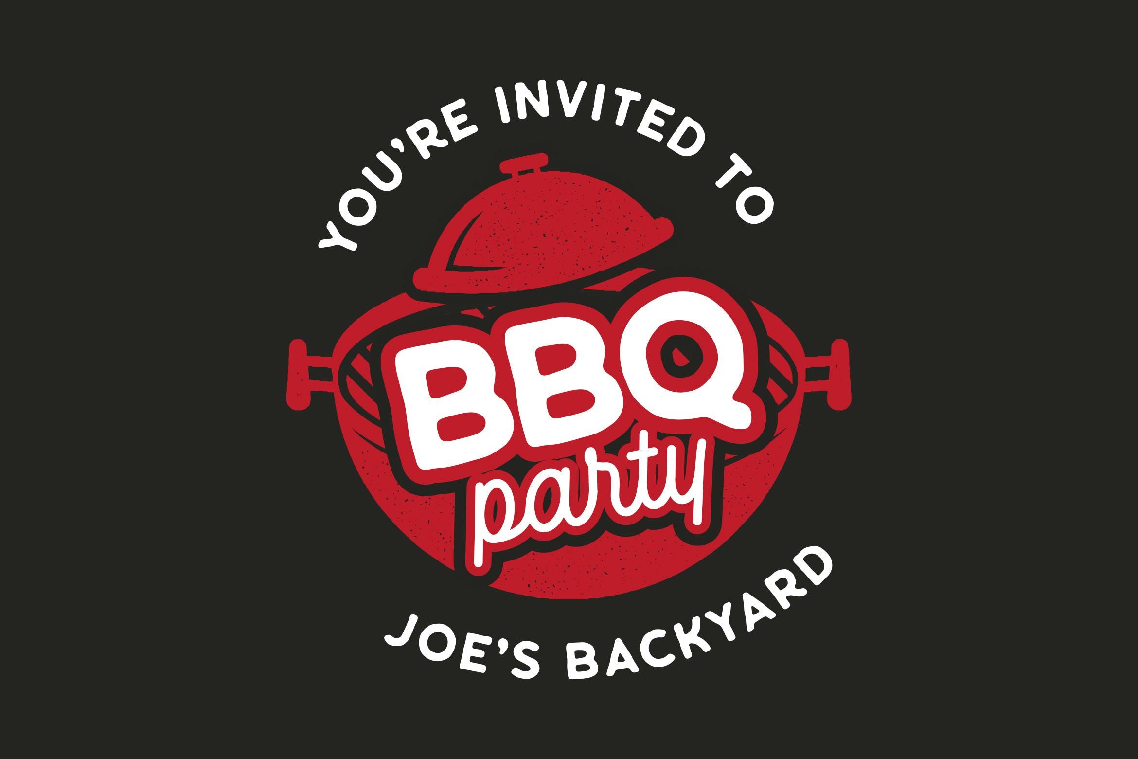 BBQ烧烤店品牌Logo&T恤印花图案设计模板 BBQ Party Logo Design TShirt. Retro Vector SVG