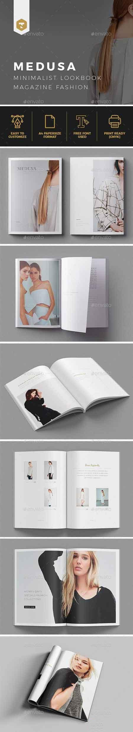 时尚的时装杂志模板下载[indd]–MEDUSA Lookbook Magazine Fashion