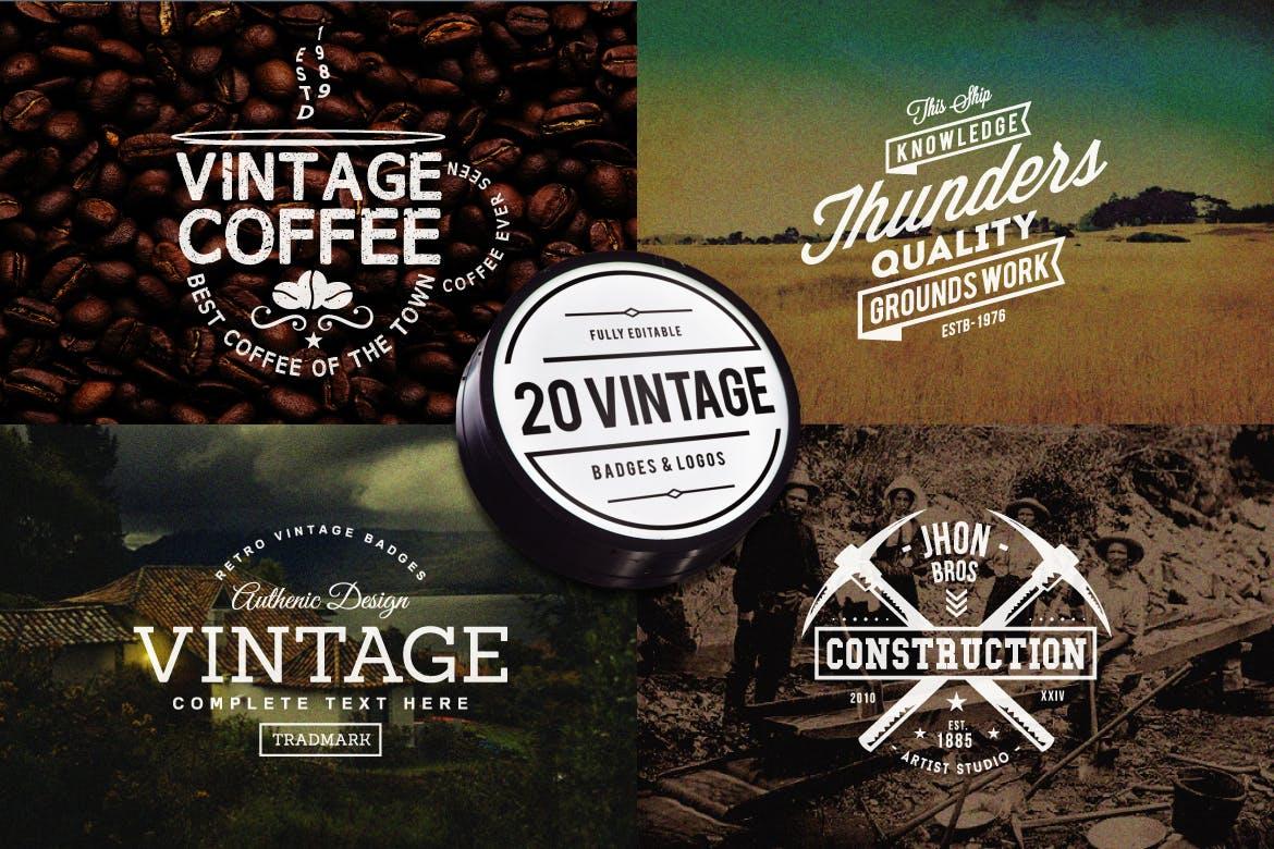 欧美复古风Logo徽章设计模板v02 Badges and Logos Vol.02