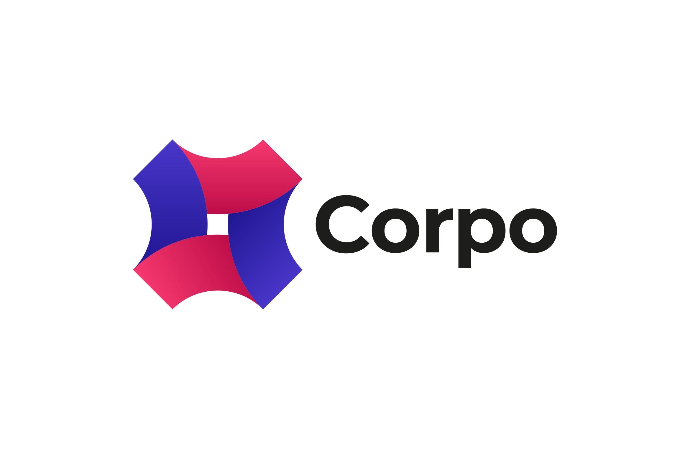 商务合作&协同文化几何图形Logo设计模板 Corpo Logo