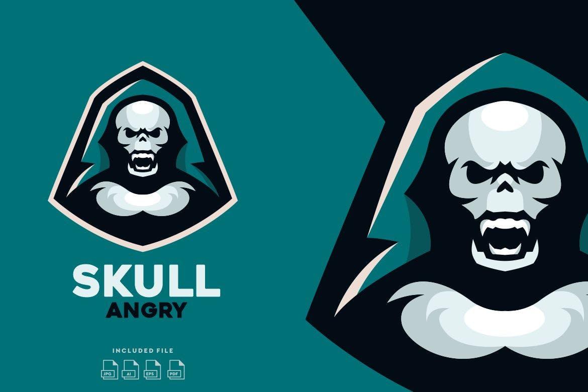 骷髅电子竞技Logo设计模板 Skull E-Sport Logo Design