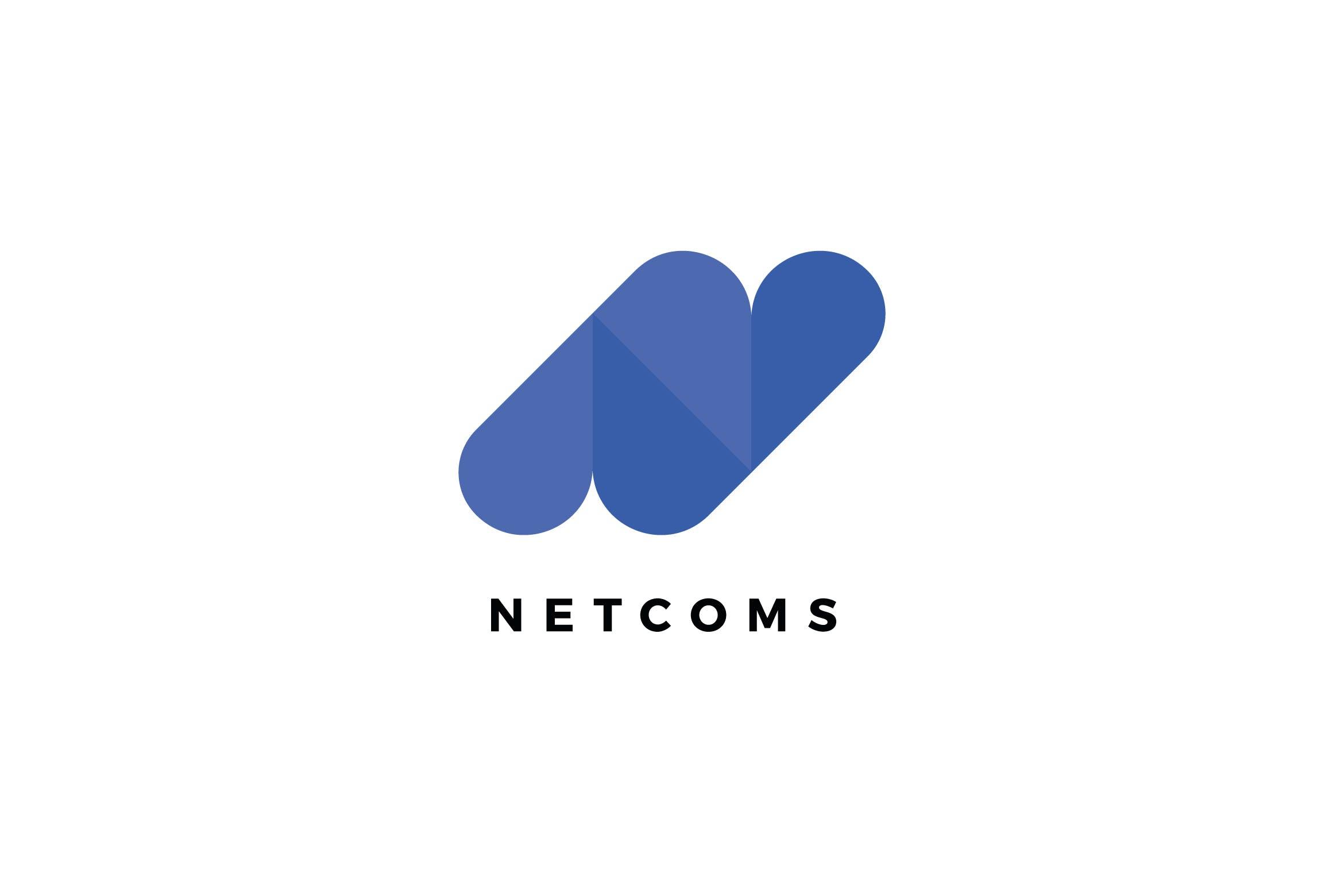 字母N-创意英文字母Logo商标设计模板 Netcoms N Letter Logo Template