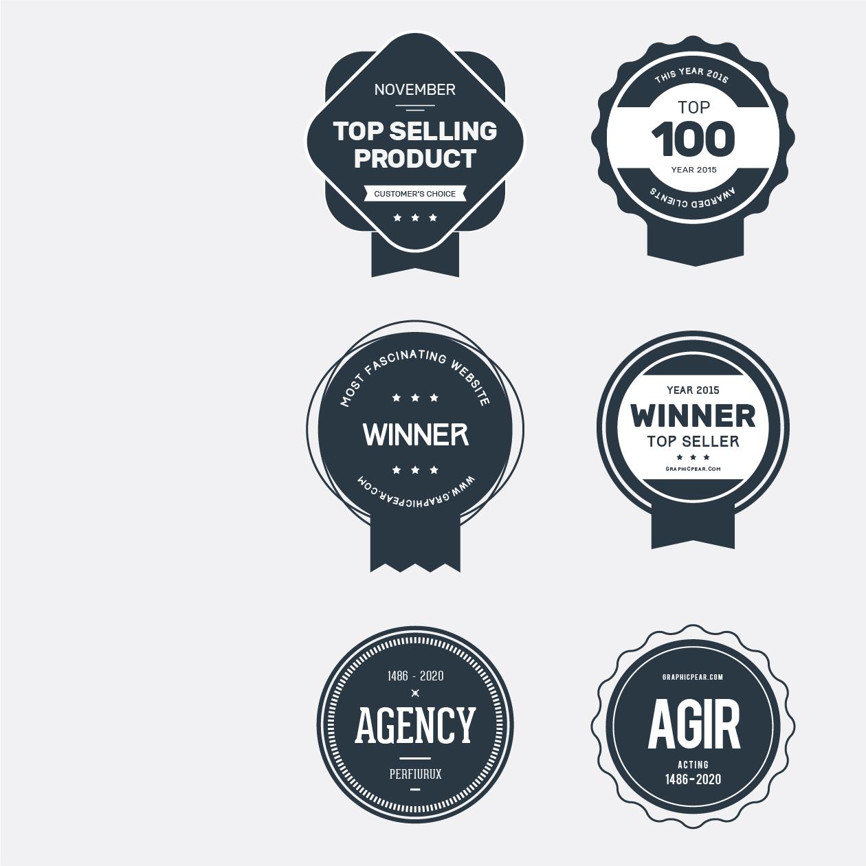 复古设计风格品牌Logo模板包 Vector Badges Pack