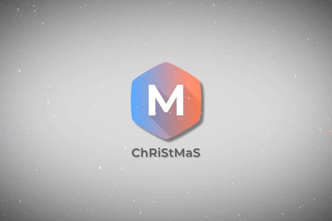 渐变色六边形&圆形图形Logo设计模板 Christmas Logo