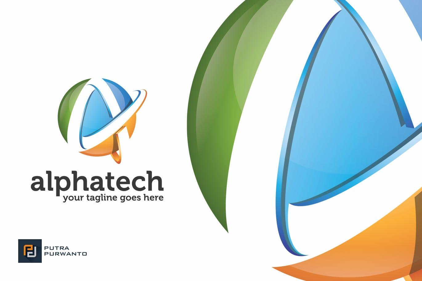 创意字母Logo模板系列之字母A科技品牌Logo商标模板 Alphatech / Letter A – Logo Template