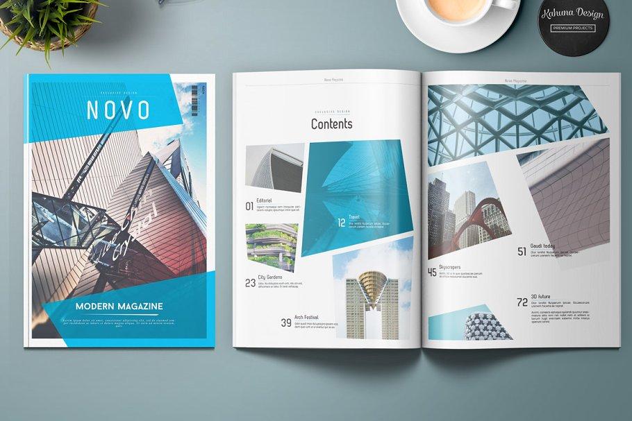 A4&美国信纸规格杂志通用模板 Novo Modern Magazine