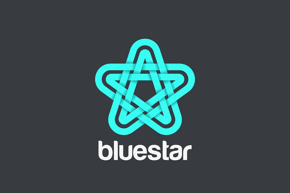 五角星几何图形抽象Logo设计模板 Star Logo abstract design Linear style