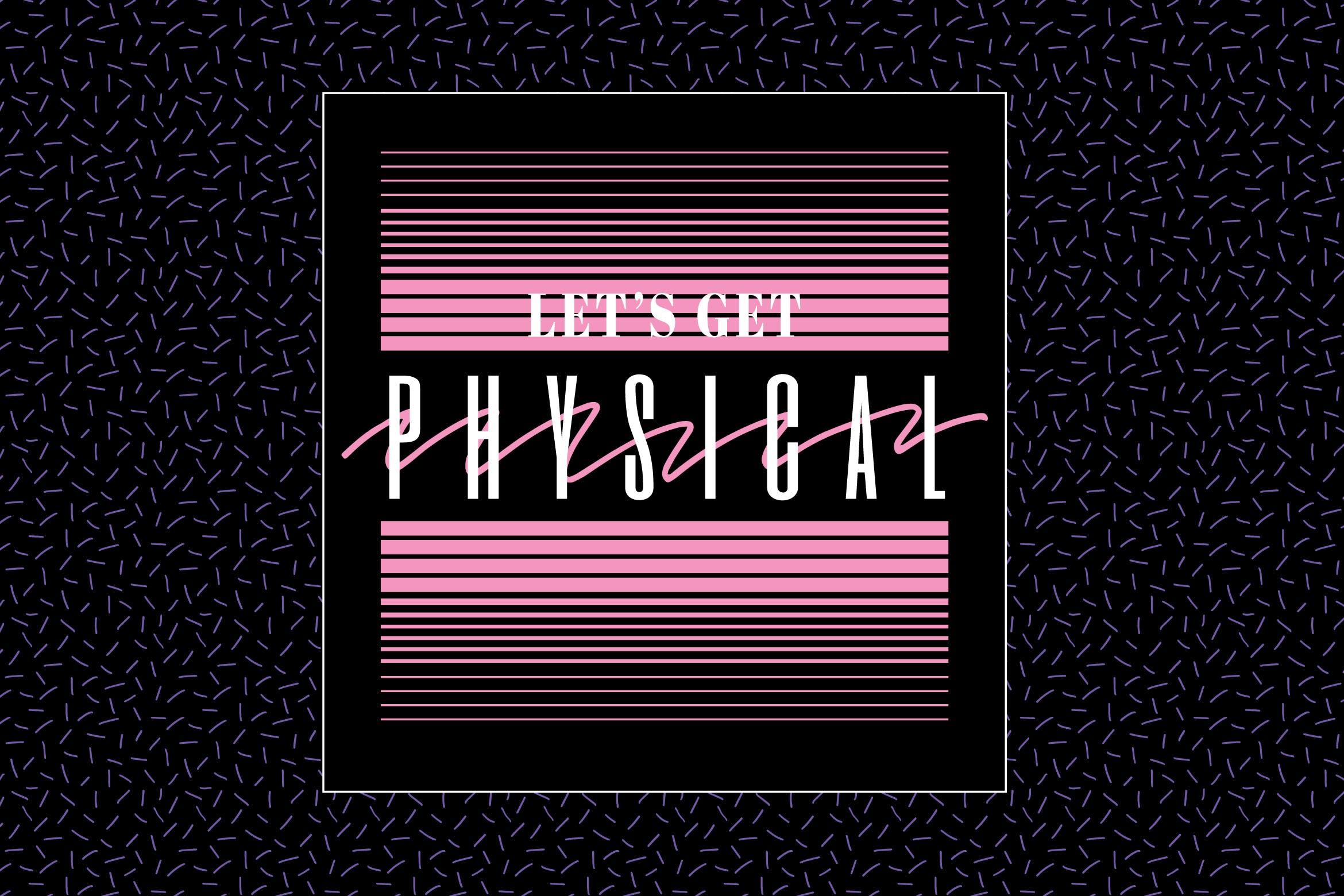 80年代风格的健身俱乐部标志模板 1980s Style Workout Logo