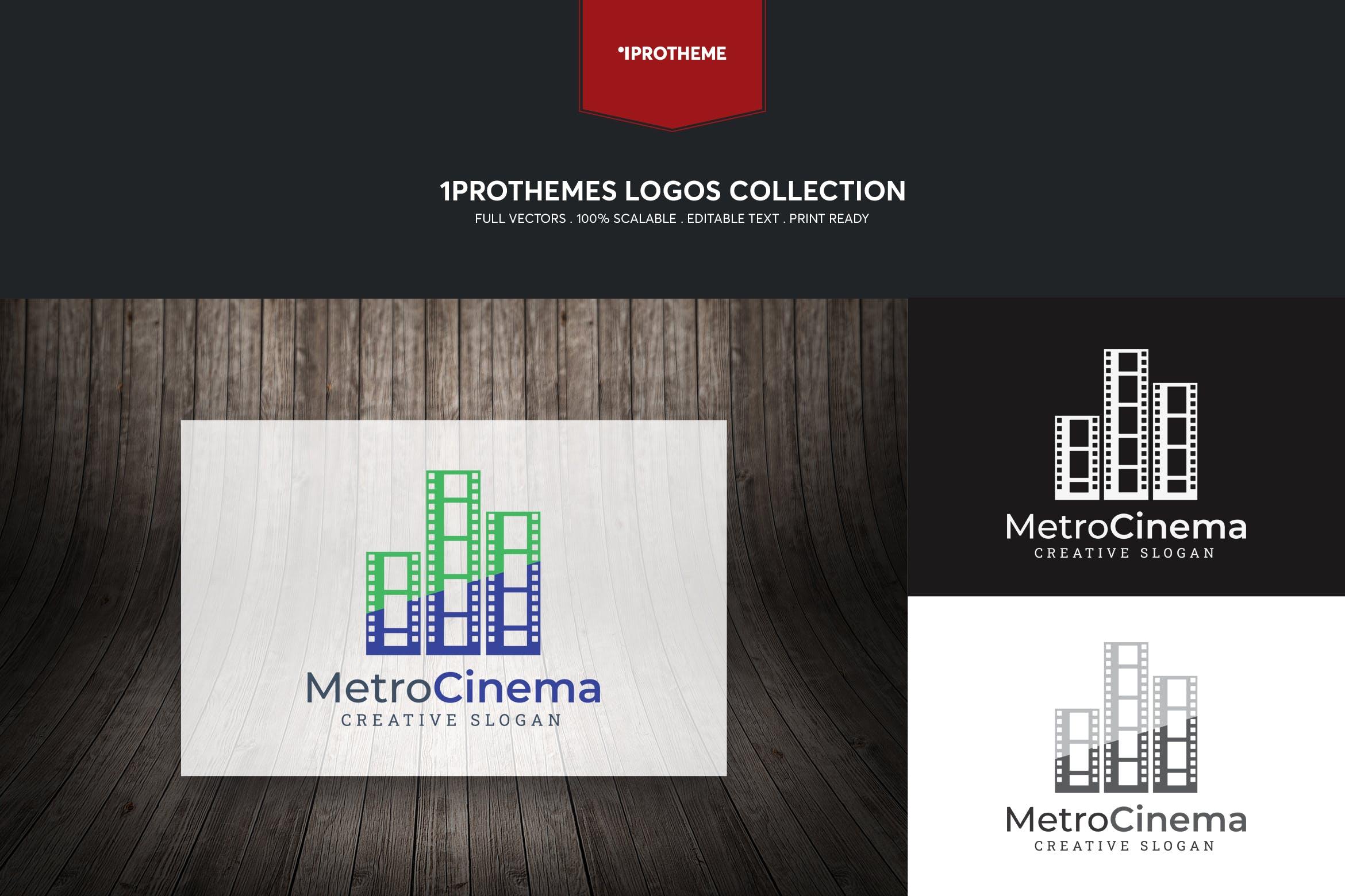 电影公司/影院品牌Logo设计模板 Metro Cinema Logo Template