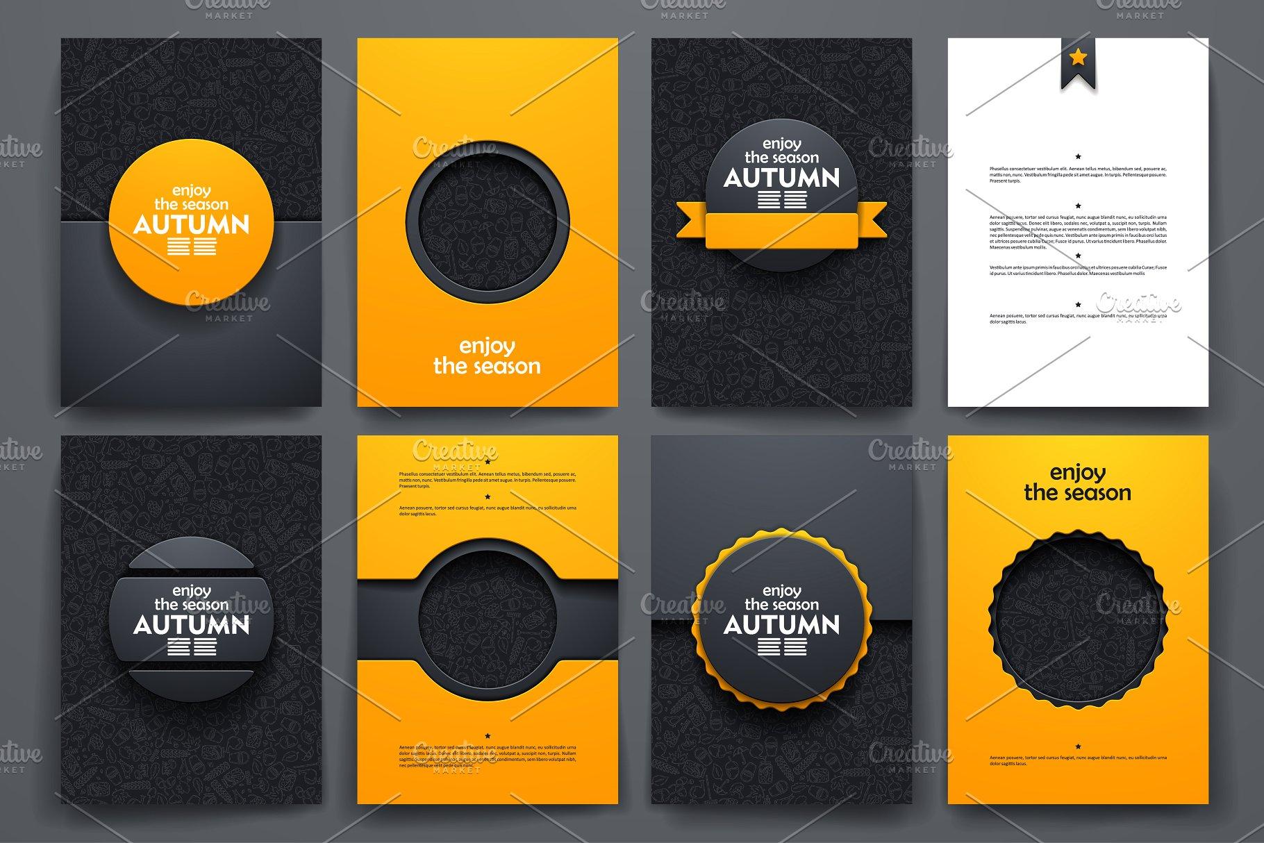 秋天主题小册子模板 Autumn brochures