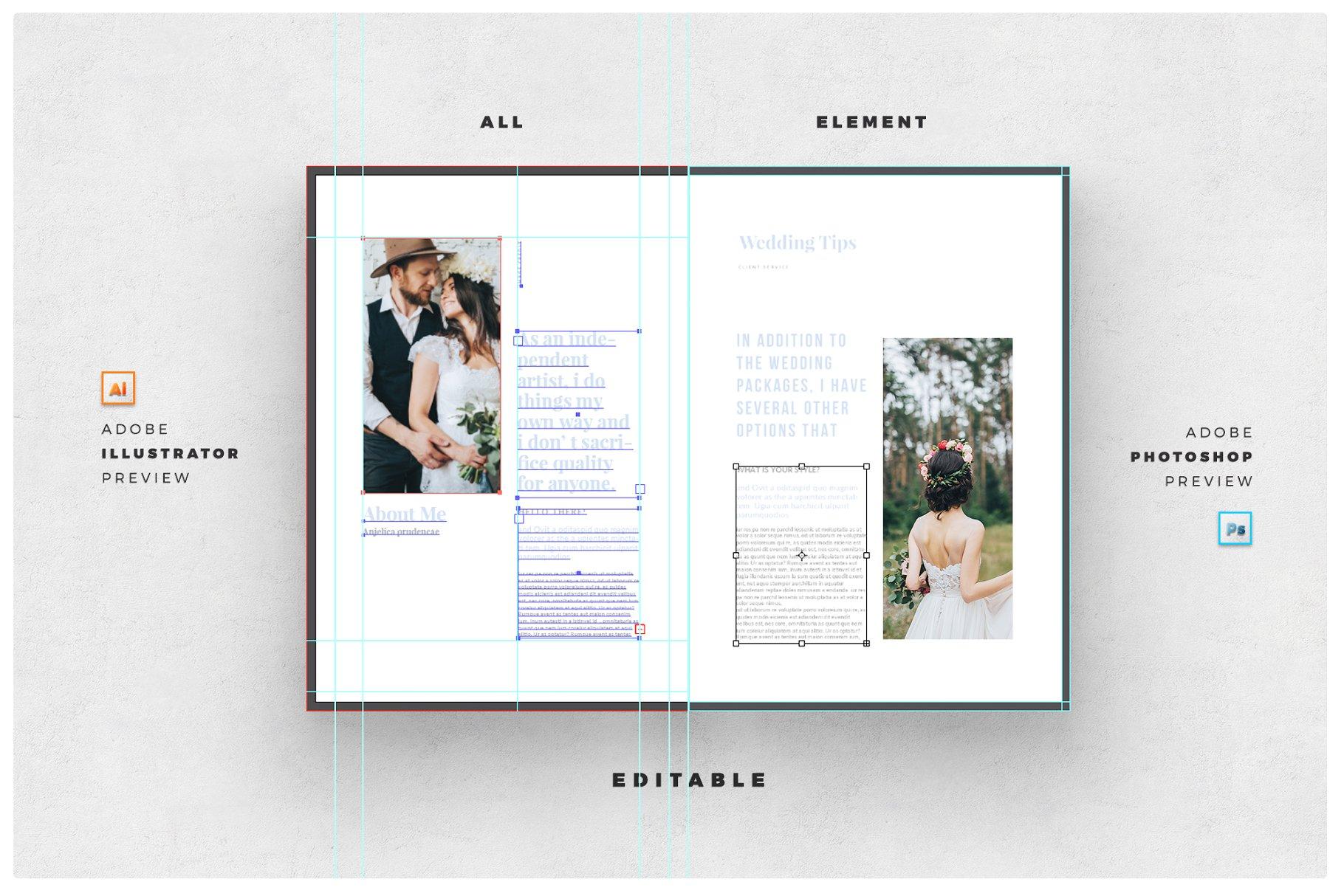 婚纱摄影主题杂志模板 Wedding Magazine