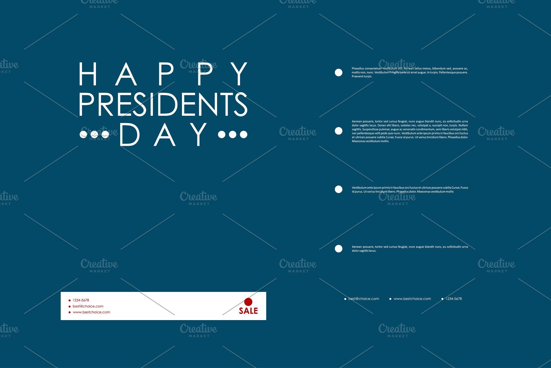 美国“总统日”主题小册子模板 President’s Day brochures