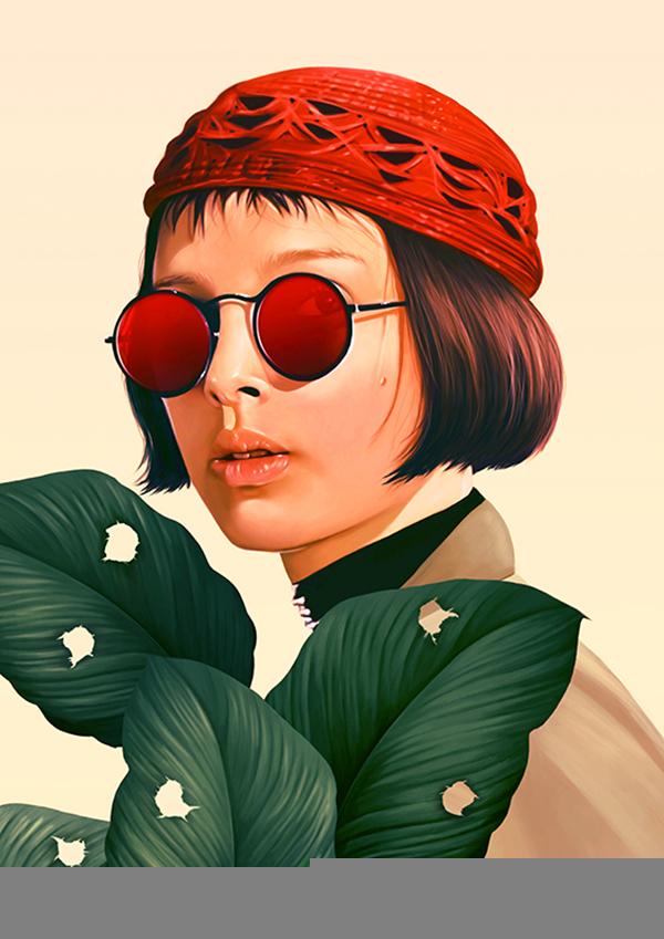 Flore Maquin电影角色肖像插画作品